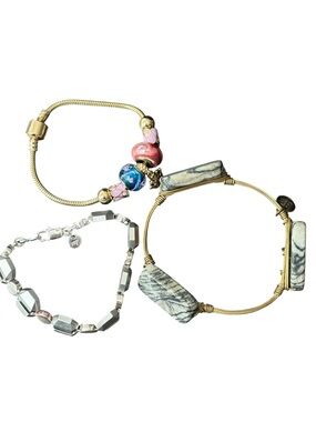 Madewell Bourbon & Boweties Bowties Stone Bracelet Stackable Bracelet LOT